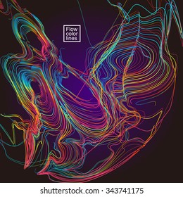 Moving colorful lines of abstract background