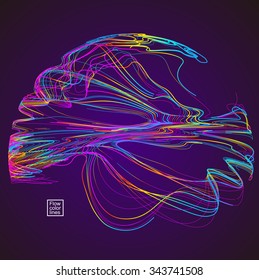 Moving colorful lines of abstract background