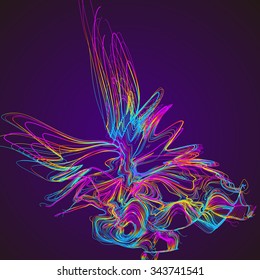 Moving colorful lines of abstract background