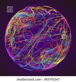 Moving colorful lines of abstract background