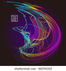 Moving colorful lines of abstract background