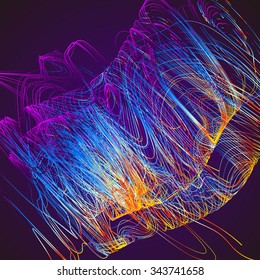 Moving colorful lines of abstract background