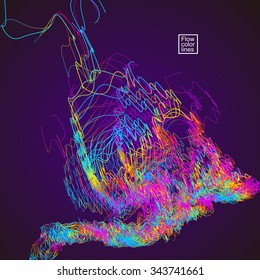 Trasladando líneas coloridas de fondo abstracto