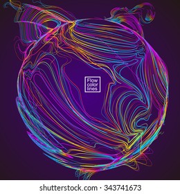 Moving colorful lines of abstract background