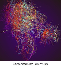 Moving colorful lines of abstract background