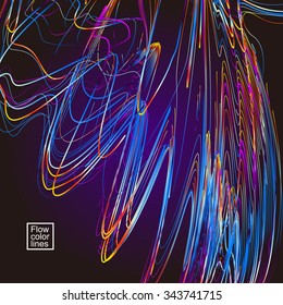 Moving colorful lines of abstract background