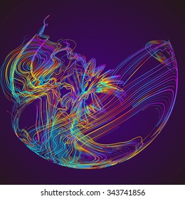 Moving colorful lines of abstract background