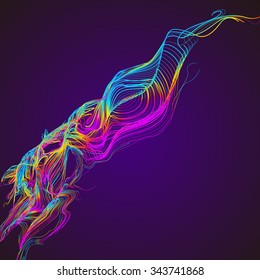 Moving colorful lines of abstract background