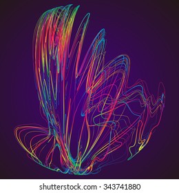 Moving colorful lines of abstract background