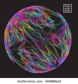 Moving colorful lines of abstract background