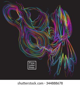 Moving colorful lines of abstract background
