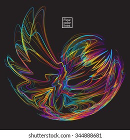Moving colorful lines of abstract background