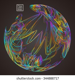 Moving colorful lines of abstract background