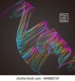 Moving colorful lines of abstract background