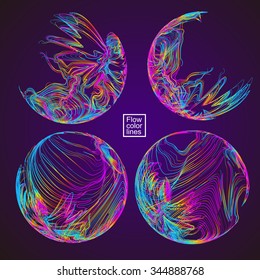 Moving colorful lines of abstract background