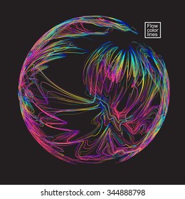 Moving colorful lines of abstract background