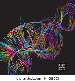 Moving colorful lines of abstract background