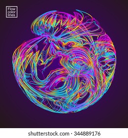Moving colorful lines of abstract background