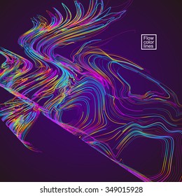 Moving colorful lines of abstract background