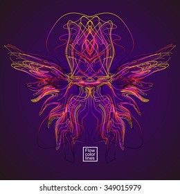 Moving colorful lines of abstract background