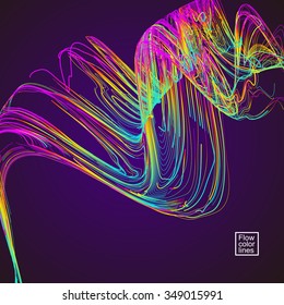 Moving colorful lines of abstract background