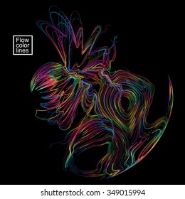 Moving colorful lines of abstract background