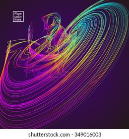 Moving colorful lines of abstract background