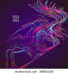 Moving colorful lines of abstract background
