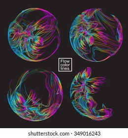 Moving colorful lines of abstract background