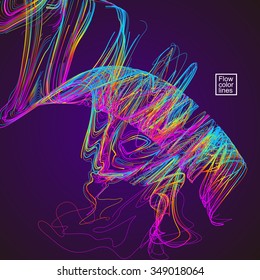 Moving colorful lines of abstract background