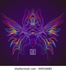 Moving colorful lines of abstract background