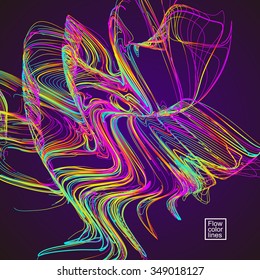 Moving colorful lines of abstract background