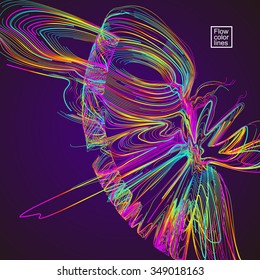 Moving colorful lines of abstract background