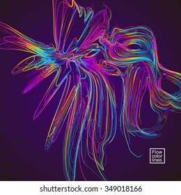 Moving colorful lines of abstract background