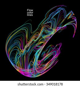 Moving colorful lines of abstract background