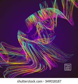 Trasladando líneas coloridas de fondo abstracto