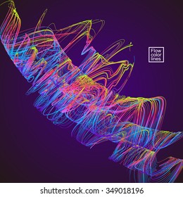 Moving colorful lines of abstract background