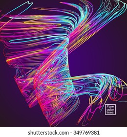 Moving colorful lines of abstract background