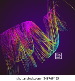 Moving colorful lines of abstract background