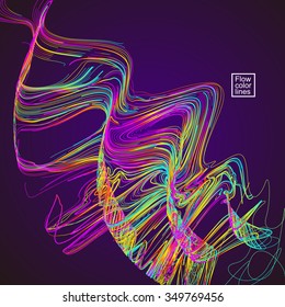 Moving colorful lines of abstract background