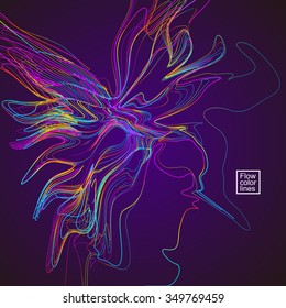 Moving colorful lines of abstract background