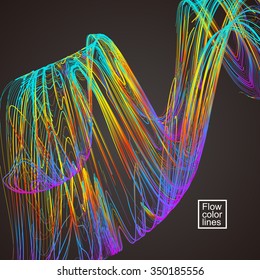 Moving colorful lines of abstract background
