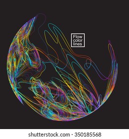 Moving colorful lines of abstract background