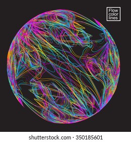 Moving colorful lines of abstract background