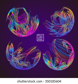 Moving colorful lines of abstract background