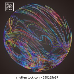 Moving colorful lines of abstract background