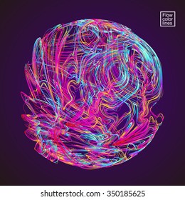 Moving colorful lines of abstract background