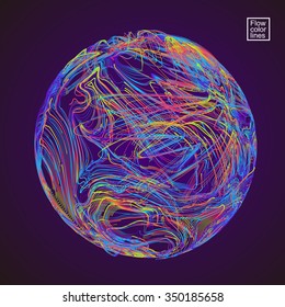 Moving colorful lines of abstract background