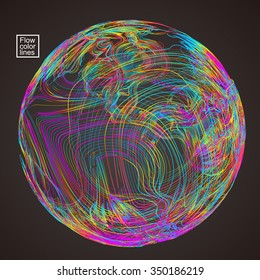 Moving colorful lines of abstract background