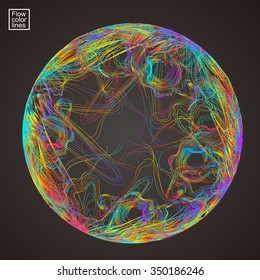 Moving colorful lines of abstract background